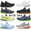 Com caixa gel Kinsi Max Black Running Shoes Blue Blue Brilhão Amarelo Amarelo Mint Mint