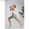Damskie spodenki Nowe wysokie pasy fitness Spods Fashion Pants drukowane kobiety miękki trening rajstopy na siłownia sport H240424