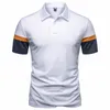 Мужская половая рубашка Polo Color Match Sotting Roomves для мужчин Бизнес повседневный летний топ Daily Street Wear Tennis