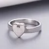 Designer de anéis casuais para mulheres Anel de amor de coração elegante e anel de ouro prateado anel de noivado de ouro de aço de aço inoxidável anéis de casais de amante do amante zl207 b4