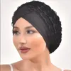 Lenços elásticos touros de turbante comprovante a cabeça de renda envolve Lady Beanie Caps de cor sólida cachecol feminino islâmico