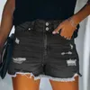 Shorts féminins 2024 Summer Denim Trous High Waist Street For Women Fashion Black