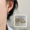 Boucles d'oreilles Stud Huanqi Géométrie à la mode Géométrique Ovale Métal Personnalité Personnalité One Style Two Wear pour femmes Bijoux Party Holiday