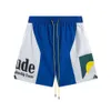 Trendy Rhude Sunset List wydrukowane swobodne sportowe szorty męskie i kobiety w kolorze damskim Capris