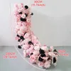 Decorative Flowers Luxury Pink Black Rose Peony Anthurium Sofa Table Runner Wedding Deco Floral Arrangement Flower Row Event Party Stage