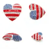 Broches de pinos 10 PCs/lote American Flag Broche Crystal Rhinestone Esmalte de coração Shape 4th of JY USA Pins patrióticos para presente/decoratio dh2f8