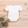 One-Pieces Newborn Baby Girl Romper White Short Sleeved Letter Printed Bodysuit Summer Jumpsuit Clothing for Toddler Girl 018 Months