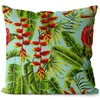Pillow Tropical Flowers And Grass Pattern Cotton Linen Double Sided Sofa Head Lunch Break Small Waist
