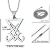 Colliers pendants Sageur en acier inoxydable du collier Lucifer Dainty Occult Devil Satan Satan Satanic avec chaîne de balles de 24 pouces