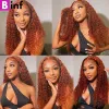 Wigs 350 Color Water Wave Brazilian Human Hair Bundles Orance Ginger Deep Curly Hair Weave Bundles 1/3/4 PCS Bundle Deals Hair