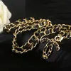 Designer Chain Pas Naszyjnik z vintage Cowhide Oryginalny skórzany pasek Damski List Luksusowy pasek miedziany Regulowany pasek damski