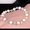 Les femmes de brin imitent le bracelet de perles de cuivre en cristal 8 mm de luxe exquis bijoux fait à la main Gift Street Party