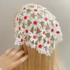 Hårklämmor virkade ihåliga huvudduk Hårband för kvinnor flickor bandanas dekorativa etniska pannband elegant blommes halsduk