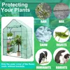 Walkin Greenhouse Cover Waterproof PE -ersättare med Rollup -dragkedja Dörr Uvresistant Small Warm House 240415