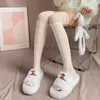 Kvinnors strumpor 5 färger lår höga strumpor överkna lång socka varm stickad boot ben varmare japansk jk bomulls höga rör leggings