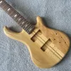 8204 Neck Through Body 5 String Electric Bass Active Pickups Solid Ash Wood 5 Ply Maple Rosewood Neck Unfinished for DIY Replac without Hardwares