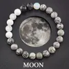 Huit planètes Bracelet de perles hommes femmes Univers de pierre naturelle Univers solaire Syetem Earth Moon Neptune Planet Bijoux fait à la main Gift 240402
