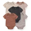 One-Pieces Kiddiezoom 5 PCS/lot Fashion Newborn 100%Cotton Baby Boy Girl Bodysuit Short Sleeve Soft Infant Onesies Baby Shower Gifts