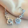 Boucles d'oreilles Luomansi 2.6CTD VVS toutes boucles d'oreilles Moisanite Femelle avec certificat 100% S925 Silver Jewelry Wedding Gift