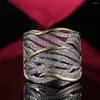 Clusterringe Huitan einzigartige Form Frauen Ring Brauthochzeit Zeremonie Hochwertiges Spezialverzinsung vielseitiger Accessoires Trendy Trendy