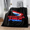 Blankets HONDA Motorcycle Printed Flannel Blanket Lightweight Warm Plush Bed Sofa Chair Blanket T240422