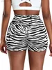 Short féminin Zebra Imprimé Womens High Taist Fitness Ggings Fashion Screrenn Hip Sportswear FA Vêtements H240424