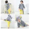 Autumn inverno Roupas de bebê Romances com capuz Tiger Unicorn Kigurumi menino infantil flanela flanela traje 036m