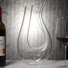 Decantador de cristal de vidrio Europeo de vino tinto dispensador de macetas en forma de U 240419