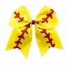 Softball Team Baseball Cheer Bows Kids Rugby Swallowtail Ponytail Holders Bow Cheerleading Girl Band Hair Accessories