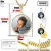 Hip Hop Jewelry Bling CZ Memorial Picture Frames Collana Personalizzazione PO Custom 26354568,5 mm Medaglioni Circle a ciondolo 240414