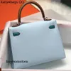 Top Cowhide Handbag Epsom Leather Genuine Leather 25cm custoized color luxury wax line stitching can make other colors39IFYTQL