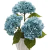 Faux Floral Greenery 6pcs Hydrangea Fiori artificiali Real Touch Latex da 19 pollici Grande Hydrancea per decorazione domestica DECORIZIONE BRIDAL BOUQUET Wedding 49cm T240422