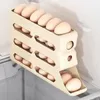 Caixa de geladeira da solução de ovo de armazenamento de cozinha com rolamento automático de quatro níveis para lanchonete para economizar espaço