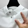 Erkekler Polos 2024 Yaz Modaya Dönüş Yarım Kollu Flip Yaka Moda Sıradan İş T-Shirt Örgü