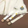 3st Söt Cotton Wood Pacifier Clip for Baby Girl Boy Soother Chain Holder Babies Född Ting Toy Dusch Gift 240418