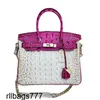 Cowhorte 2024 Platinum Womens Handtasche Handtasche Mode Kombination Farbbeutel Krokodilknochenmuster Kontrast handgefertigtes echtes Leder