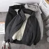 Men's Jackets New coat plush jacket solid color cashmere thickened and warm winter hooded jacket zippered sports shirt winter plus sizeL2404