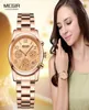 Megir Ladies Watch Chronograph Quartz Watche Top Brand Luxury Rose Gold Wristwatch Relogio Feminino 2057 2106165835362