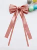 Fashion Girls Double Bows Hairpins Ins Kids Satin Bow Long Ribbon Hair Clip Children Princess Accessoires S1343