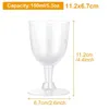 Tumblers Plastic Wine Glasses Red Reusable Stemmed Party Cups For Garden Parties