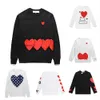Erkek Hoodies Player Sweatshirts Tasarımcı Oynat Commes Jumpers des Garcons Mektup Nakış Uzun Kollu Külot Kadınlar Kırmızı Kalp Gevşek Kazak Giyim 271