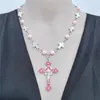 Colliers pendants Collier Rosaire religieux Perles de perles Chaîne de cou pour l'artisanat à collectionner Priant Méditations Baptêmes Gift