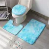 Carpets 3pcs/set Bathroom Carpet Pedestal Rug Anti-slip Bath Toilet Mats Set Absorbent