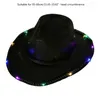 Berets Neon Cowgirl Hat Farkly Cowboy Glühen Fedora für Musikfestivals