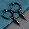 Hoopörhängen pistol svart färgkotte hänge för män/kvinnor kvinnlig rostfritt stål geometrisk örhänge hiphop smycken gåva