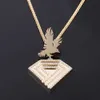 Anpassad hiphop verklig guldhänge med FGH Natural Diamond Eagle Style Pendant for Daily Wear