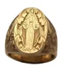 5PCS Vintage Ręcznie grawerowany Dziewica Maryja Religijna Pierścień Europejska i amerykańska Men039s Women039s Pierścienie G1247143485