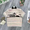 Canal knitwear designer de alta qualidade c moda de luxo outono clássico inverno gentil novo e confortável tie tingido de verão letra malha de manga curta suéter curto