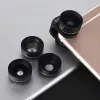 Filtrerar Ny 4 i 1 telefonkamera Lenses Kit Long Focus Lens vidvinkel Makro Fish Eye Lens för iPhone Smartphone HD Lenses Kit