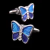 Links Men Cufflinks Butterfly Butterfly Globe Crystal Button Botão de alta qualidade Camisa francesa Cuffs Acessórios de terno Jóias de casamento Jóias de casamento